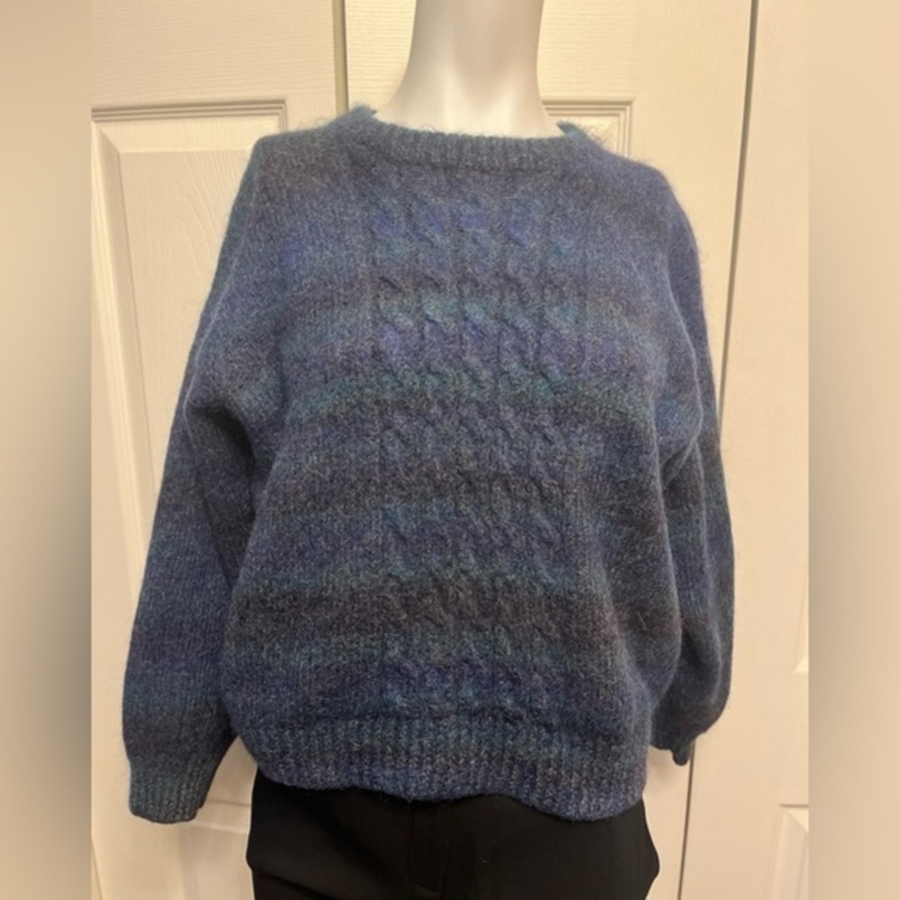 Handknit Angora Cable Knit Women's Sweater